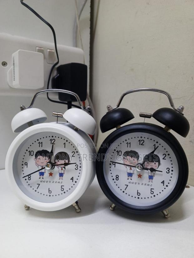 Colorful Cartoon Metal Twin-bell Alarm Clock For Heavy Sleepers