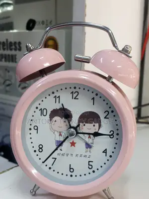 Colorful Cartoon Metal Twin-bell Alarm Clock For Heavy Sleepers