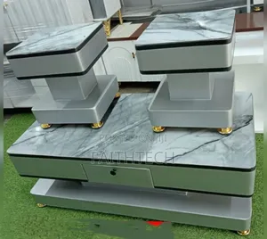 Coffee Table With Glass/Marble Topping With 2 Stools
