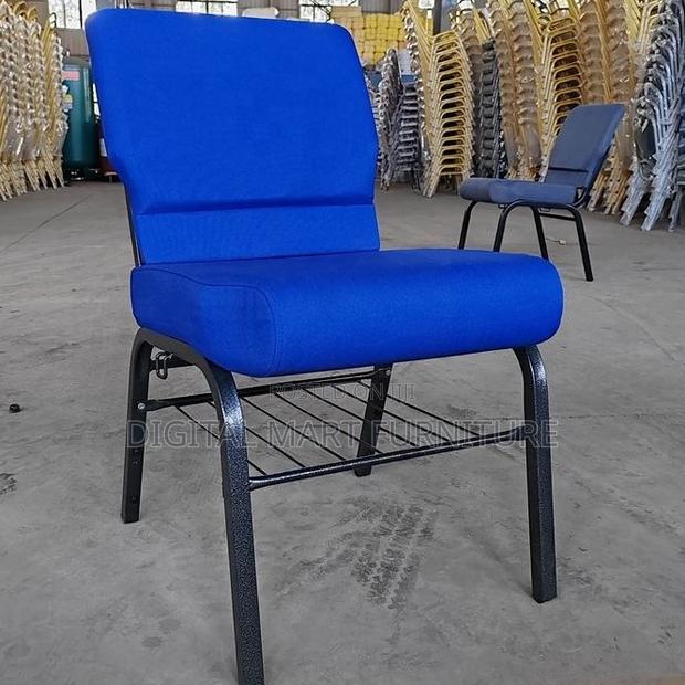 Blue Leather 4legged Function Chair - main view