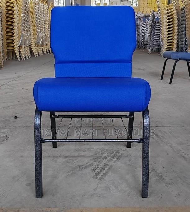 Blue Leather 4legged Function Chair - thumbnail 3