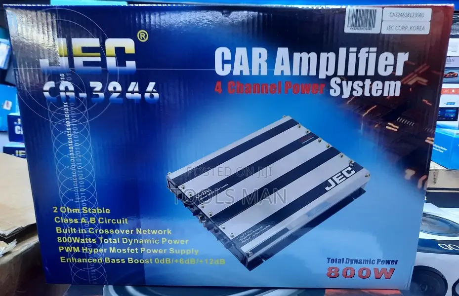 Jec Ca-3246 800w 4-Channel Class Ab Car Power Amplifier,Stable Booster