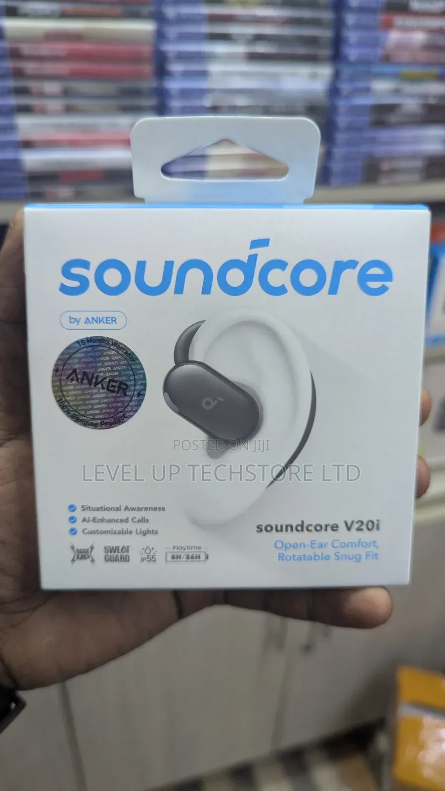 Anker Soundcore V20i Open-ear Wireless Earbuds – A3876h11 – Black