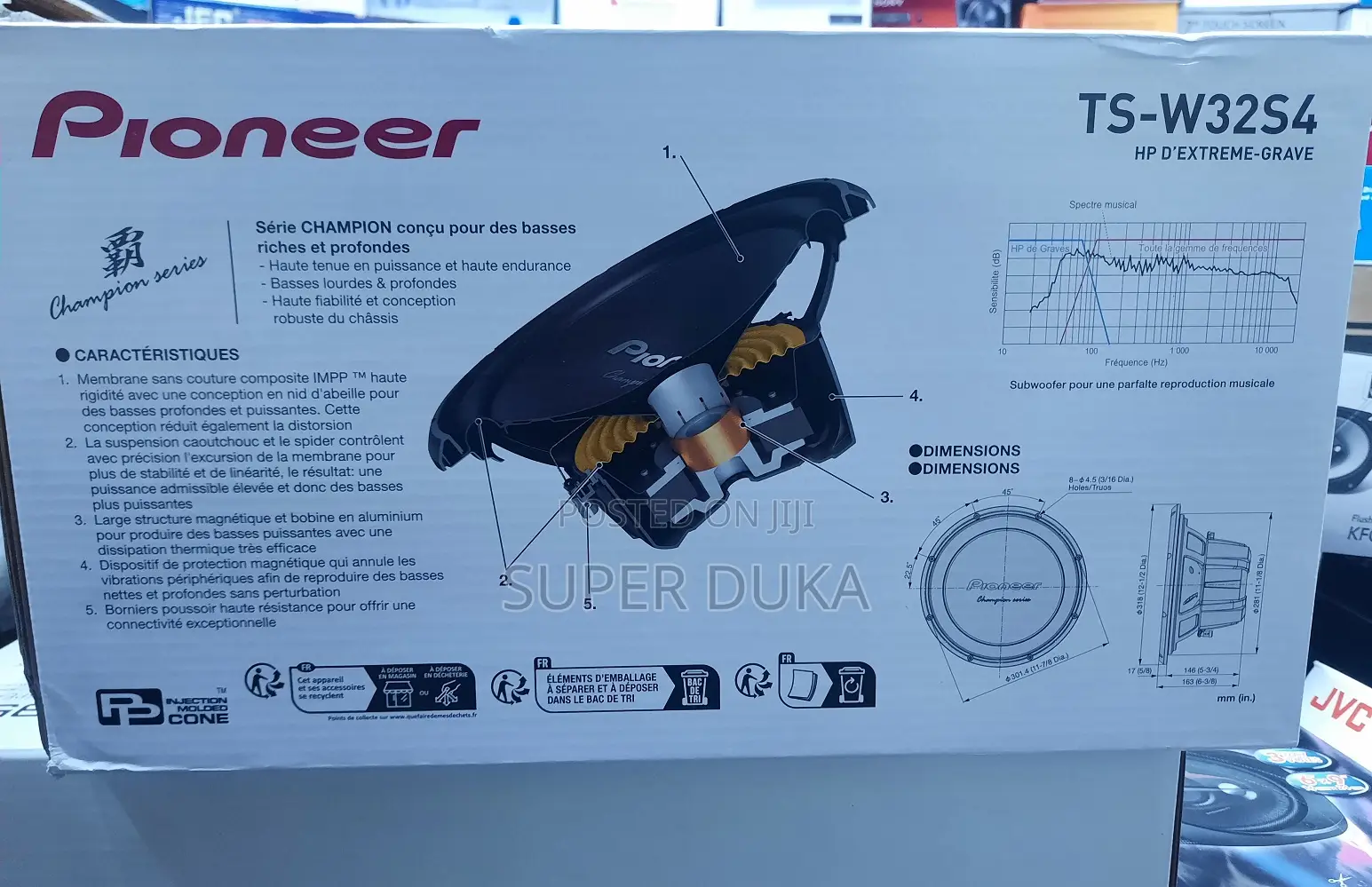 1500w Woofer. Pioneer Ts-W32s4 12" Champion Series Car Subwoofer