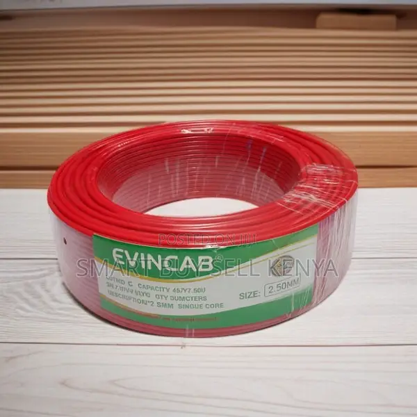 Elvin 2.5mm Red Flexible PVC Solid Core Wire for Home Wiring