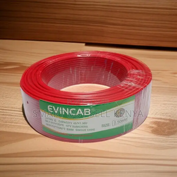 Elvin 2.5mm Red Moisture Resistant Solid Electrical Cable