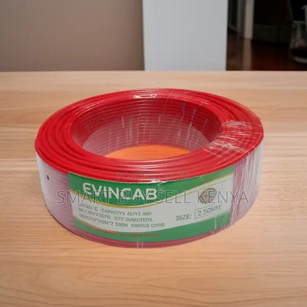 Elvin 2.5mm Red PVC Solid Core Wire for Long-Lasting Wiring