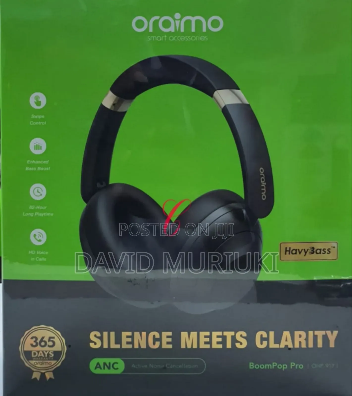 Oraimo *Boompop Pro* Ohp-917 Hybrid Anc Noice Cancellation