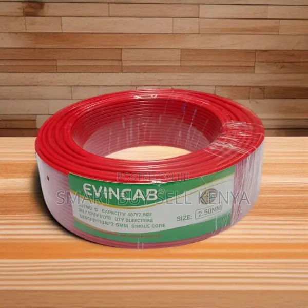 Elvin Premium 2.5mm Red Solid Core Electrical Cable Indoors