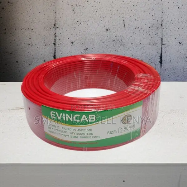 Elvin Long-Lasting 2.5mm Red PVC Solid Indoor Wiring Cable