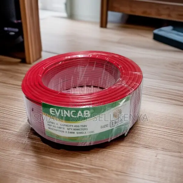 Elvin 2.5mm Red Solid Electrical Wire for Safe Home Wiring