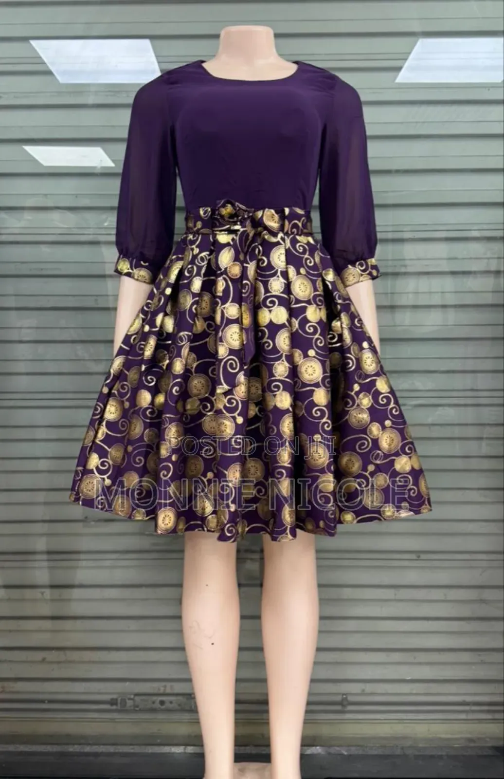 Purple Trendy Chic Skater Dress