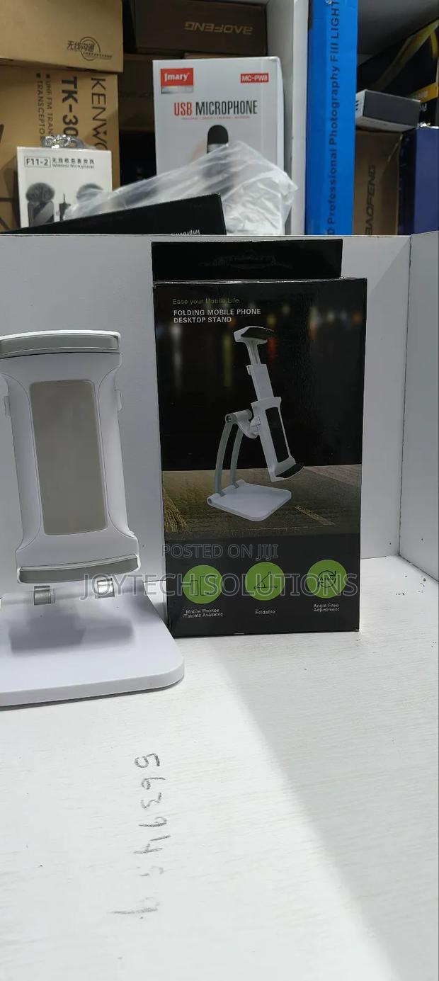 Phone/Tablet Holder. Metallic Table Stand - main view