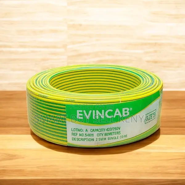Evin 2.5mm Yellow Green Single Core Heat Andflame Resistant Cable