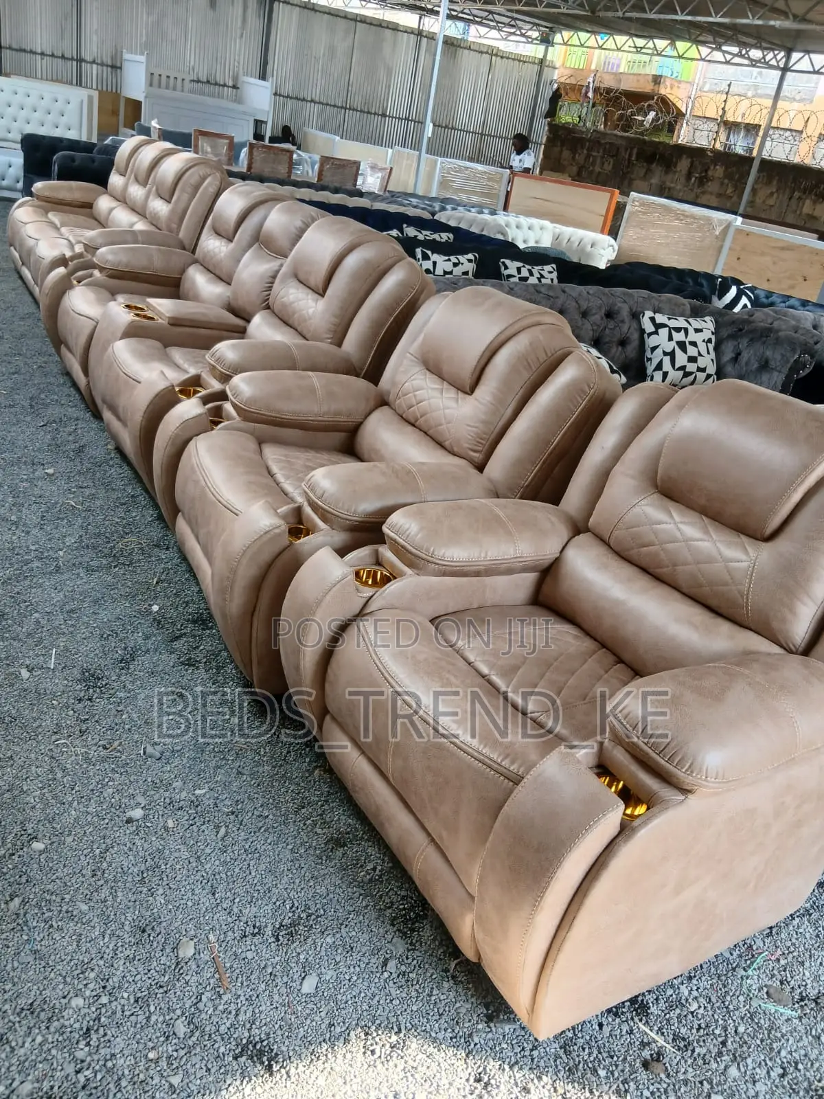 American 7 Seater Semi Recliner Sofa Set 3,2,1,1