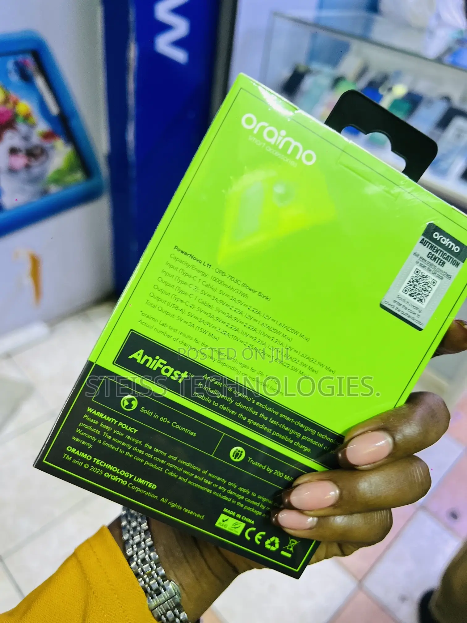 Oraimo 10000mah Slim Powerbank.