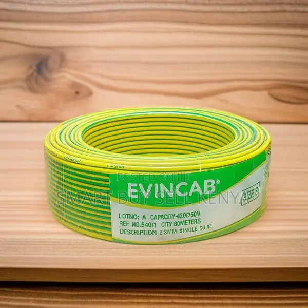 Evin 2.5mm Yellow Green Single Core Indoor Flame Safe Wiring Cable