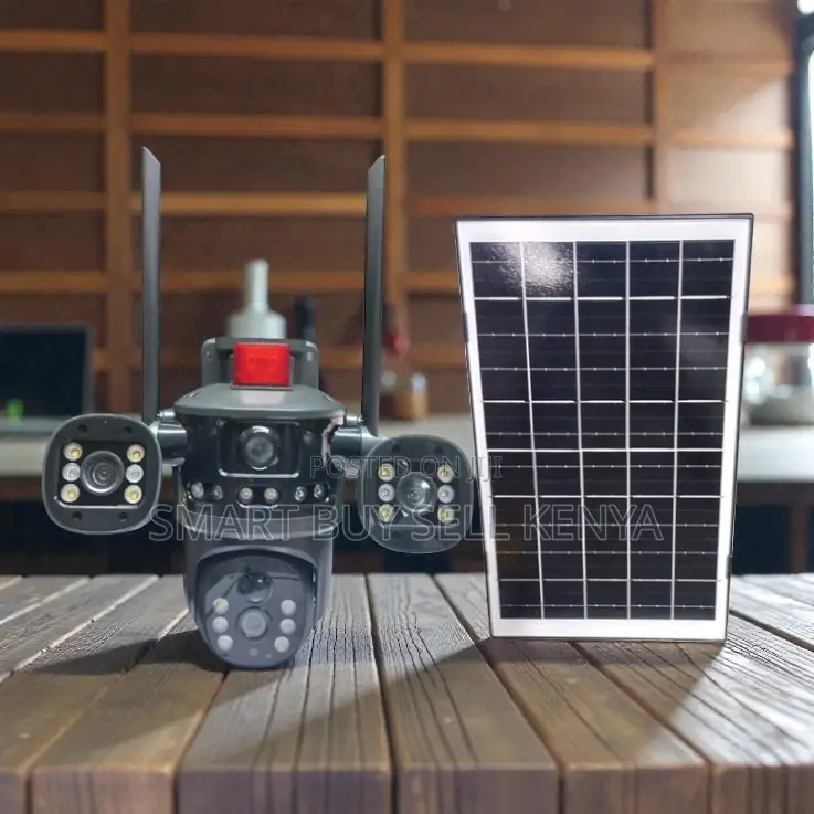 4g Solar Camera Multiple Lens Light Alarm Siren Waterproof Nightvision
