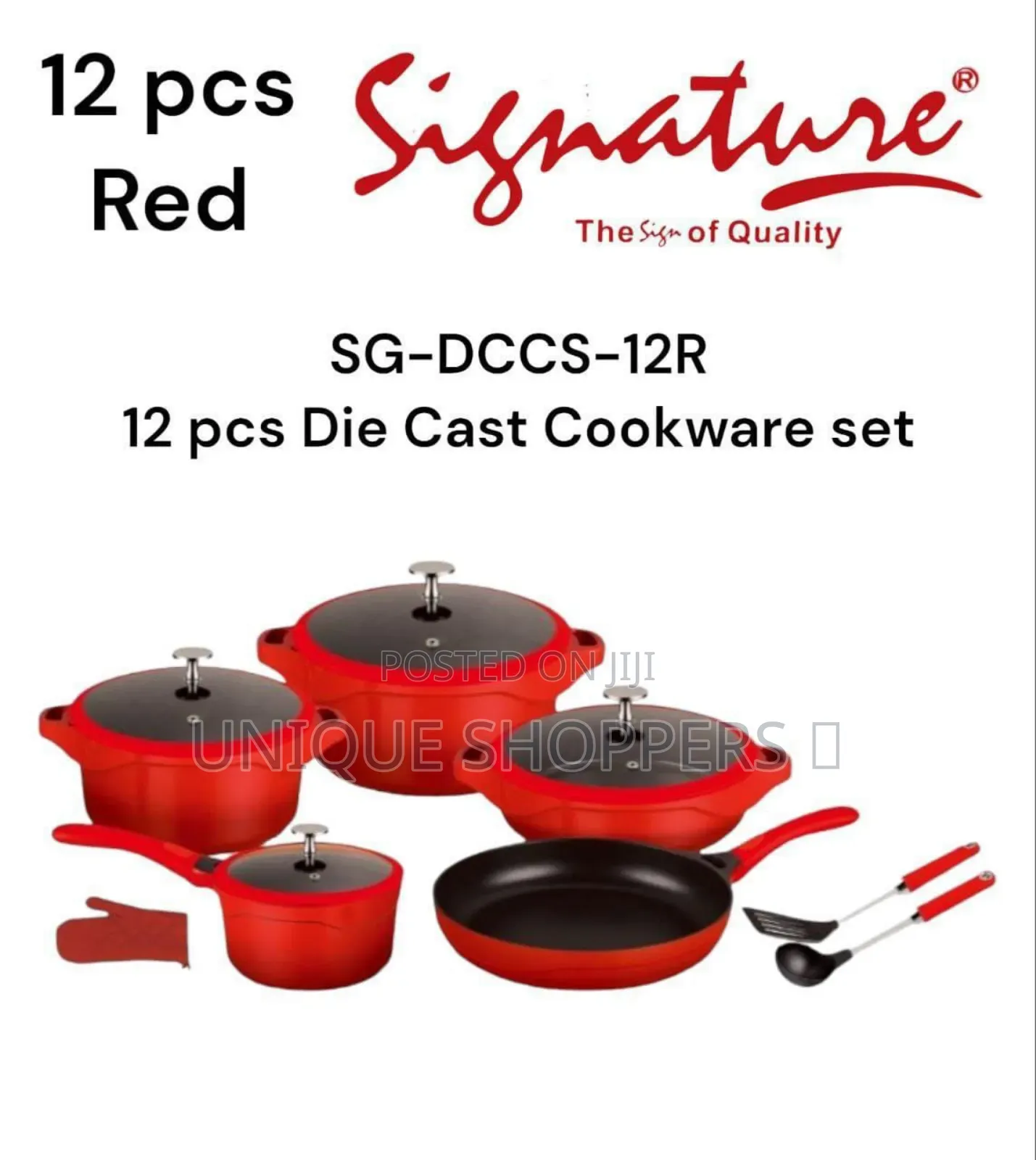 12 PCS Die Cast Cookware Set Sg-DCCS-12r