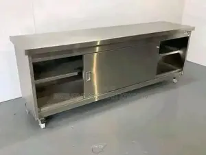 Heavy Duty Stainless Steel Table With Undershelves and Cabinet