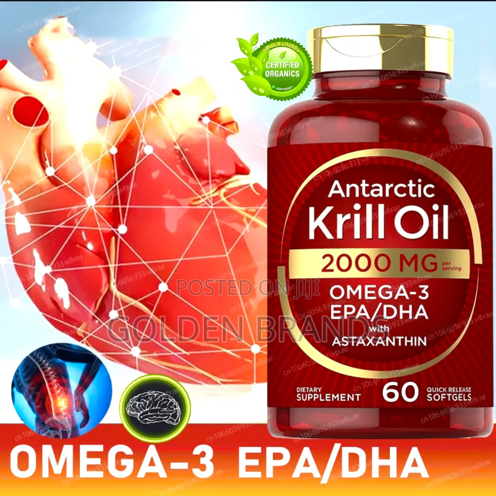 Antarctic Krill Oil--Omega-3 Epa/Dha Astaxanthin Brain, Heart Joint