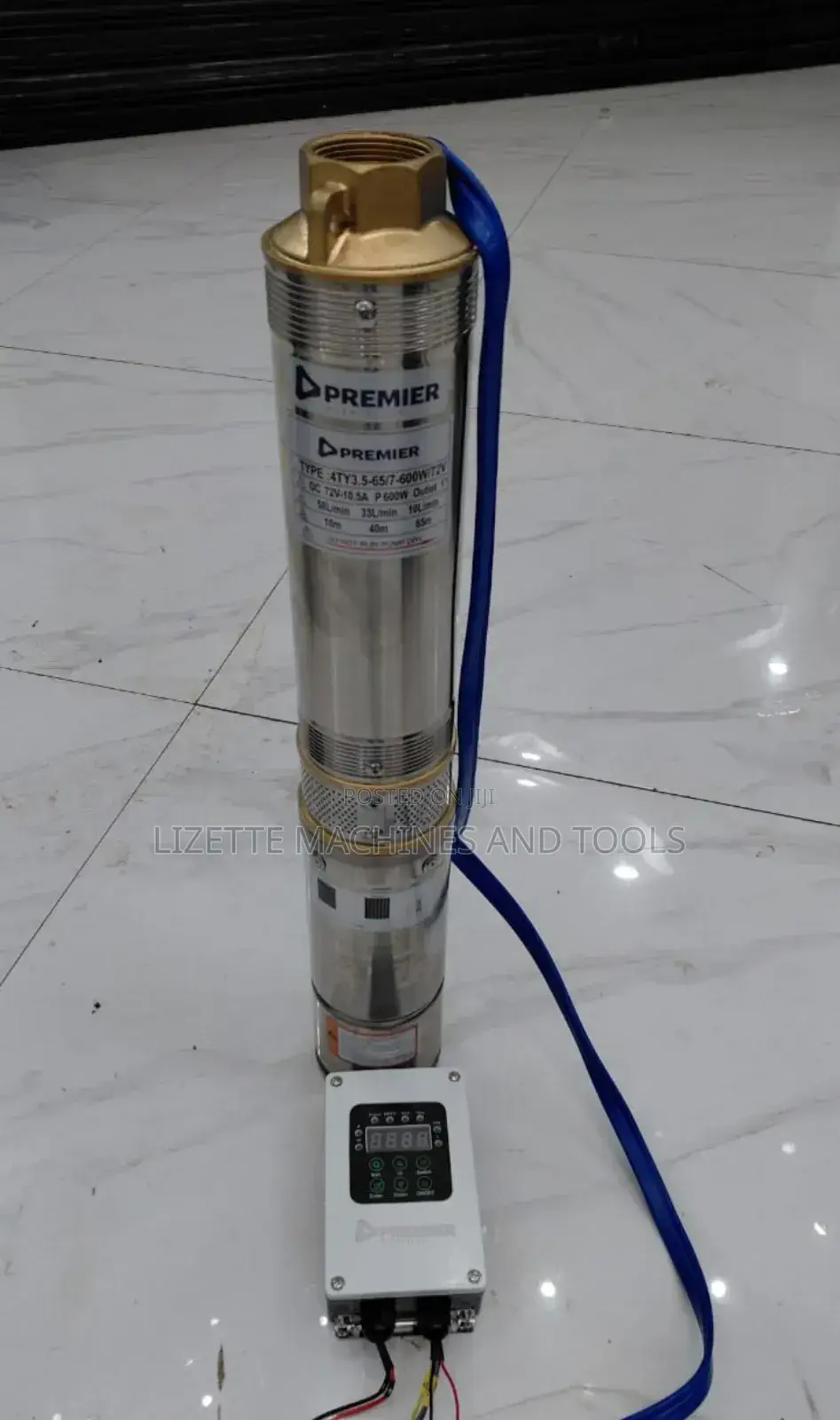 Premier 65m Head Solar Submersible Pump 600w 72v