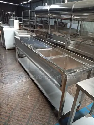 Double Bowl Sink, Six Feets in Length