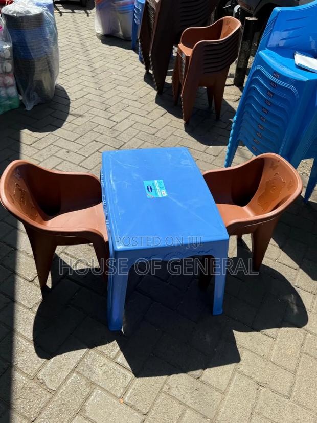 A Set of 2 Kids Chairs and a Plastic Table. Long Lasting Set - main view