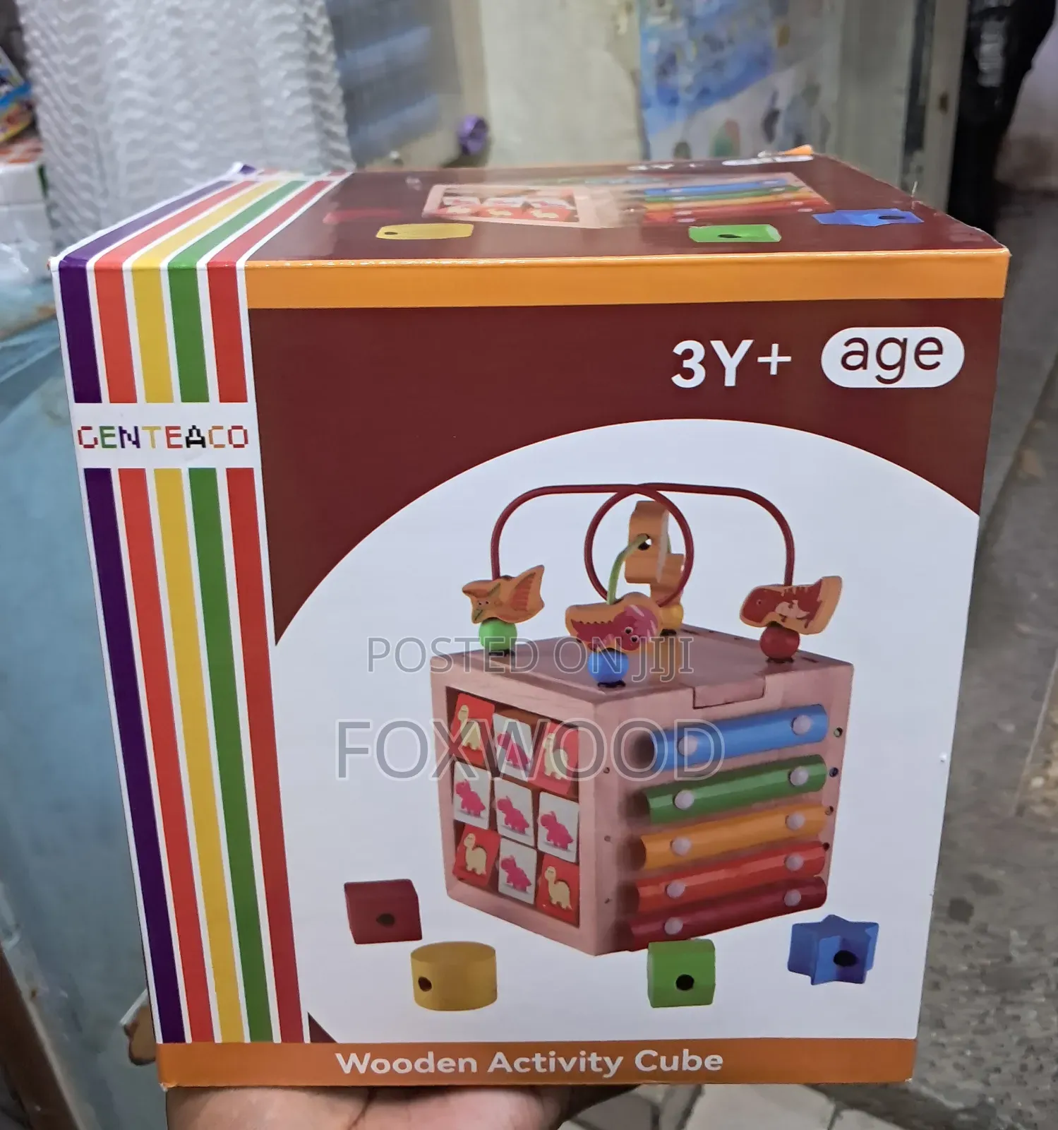 Genteago Wooden Activity Cube,
