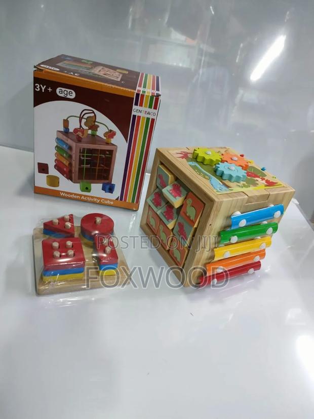 Genteago Wooden Activity Cube, - thumbnail 3