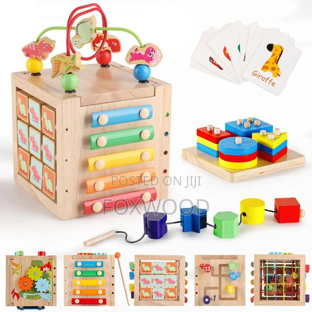 Genteago Wooden Activity Cube, - main view