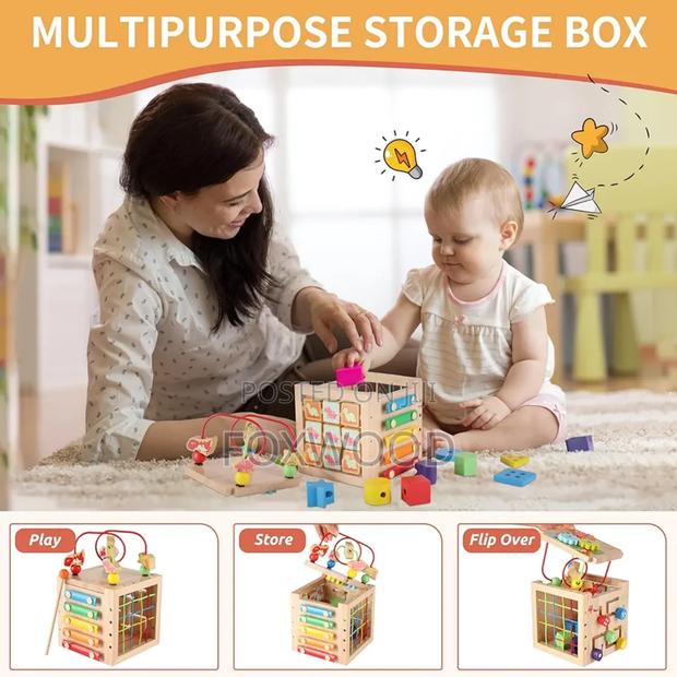 Genteago Wooden Activity Cube, - thumbnail 5
