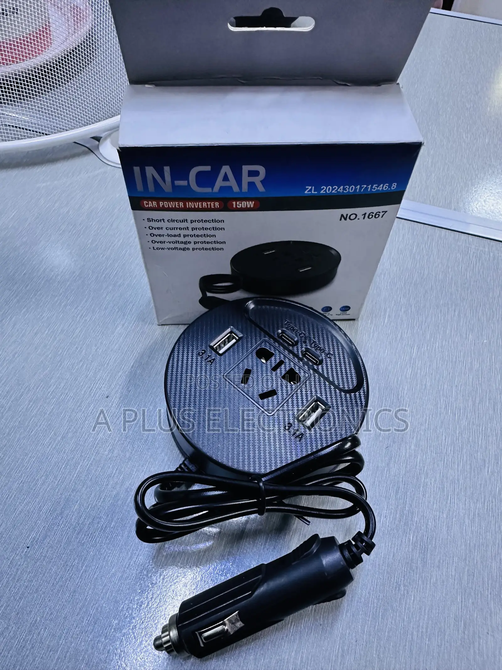 Olesson Car Power Inverter – 2 Type-C + 2 Usb Fast Charger