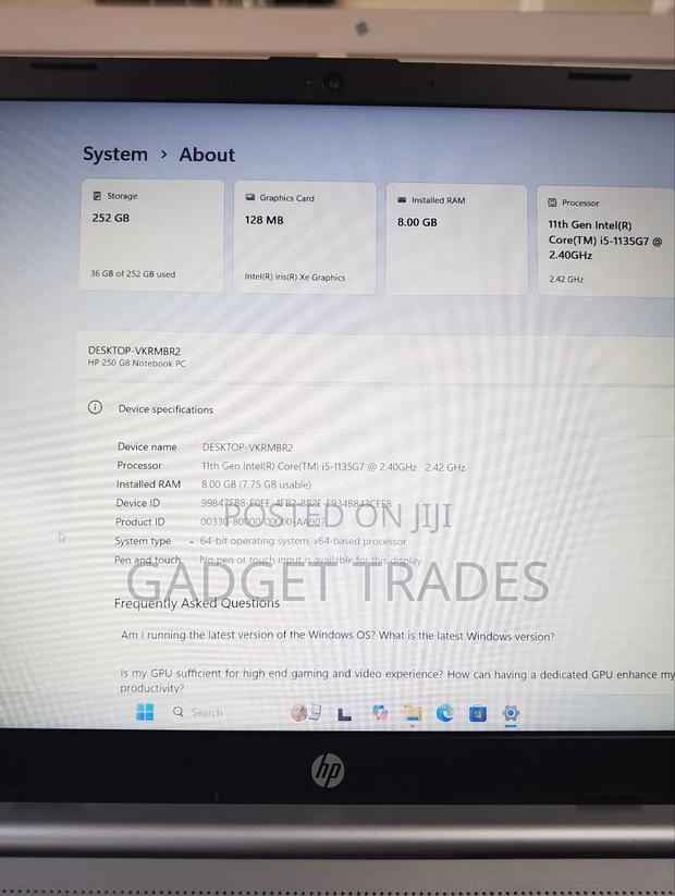 Laptop HP 250 G8 8GB Intel Core I5 SSD 256GB - thumbnail 3