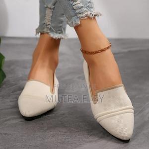 Black Cream Ladies Mesh Dolly Shoes - thumbnail 2