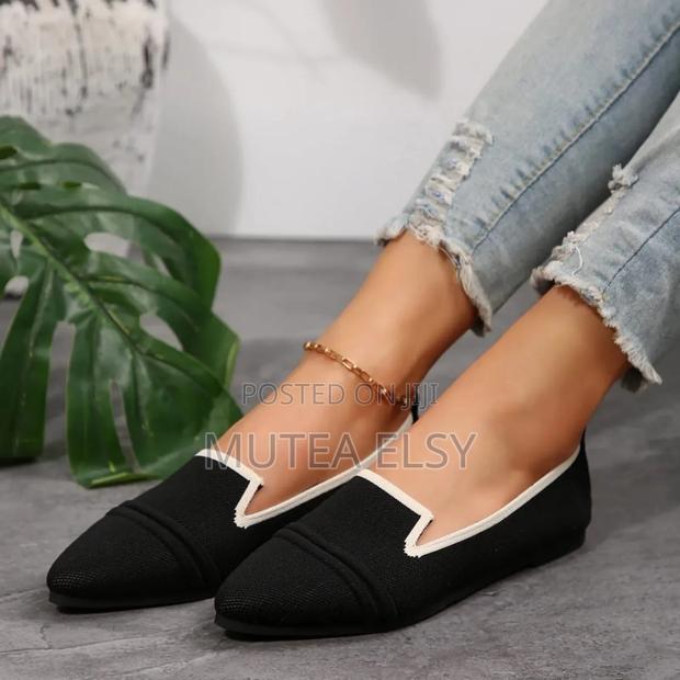 Black Cream Ladies Mesh Dolly Shoes - thumbnail 4