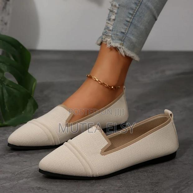 Black Cream Ladies Mesh Dolly Shoes - thumbnail 5