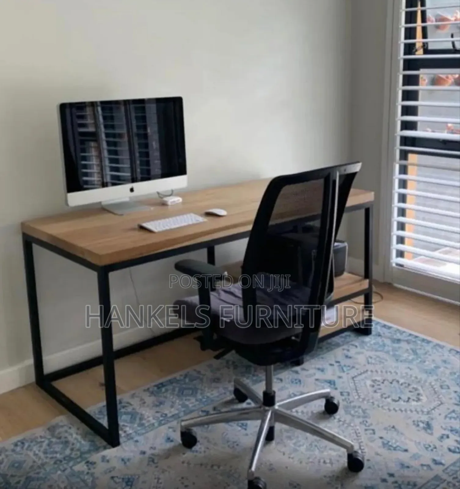 Metal Frame Computer Desk With Shelves