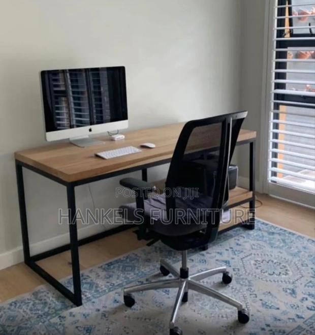 Metal Frame Computer Desk With Shelves