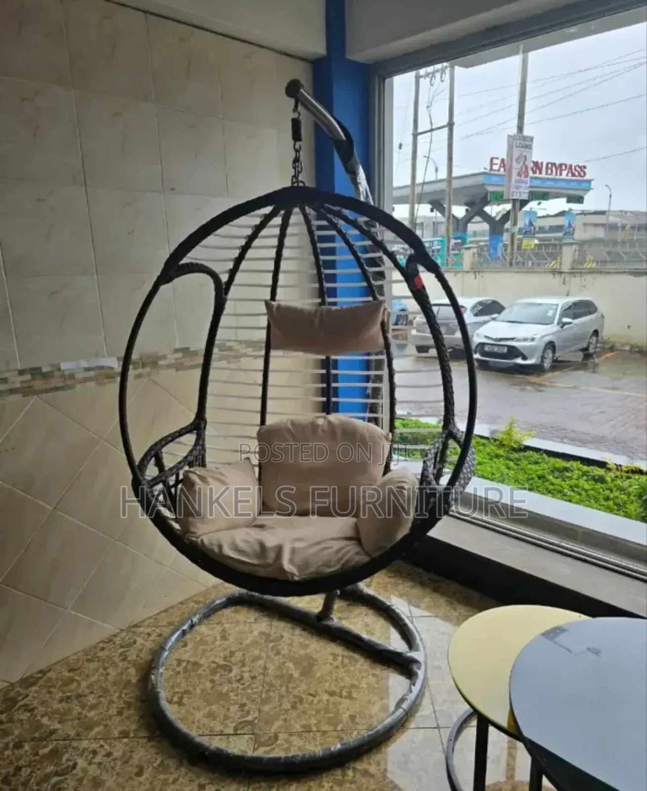Egg-Style Rattan Swing Chair With Stand