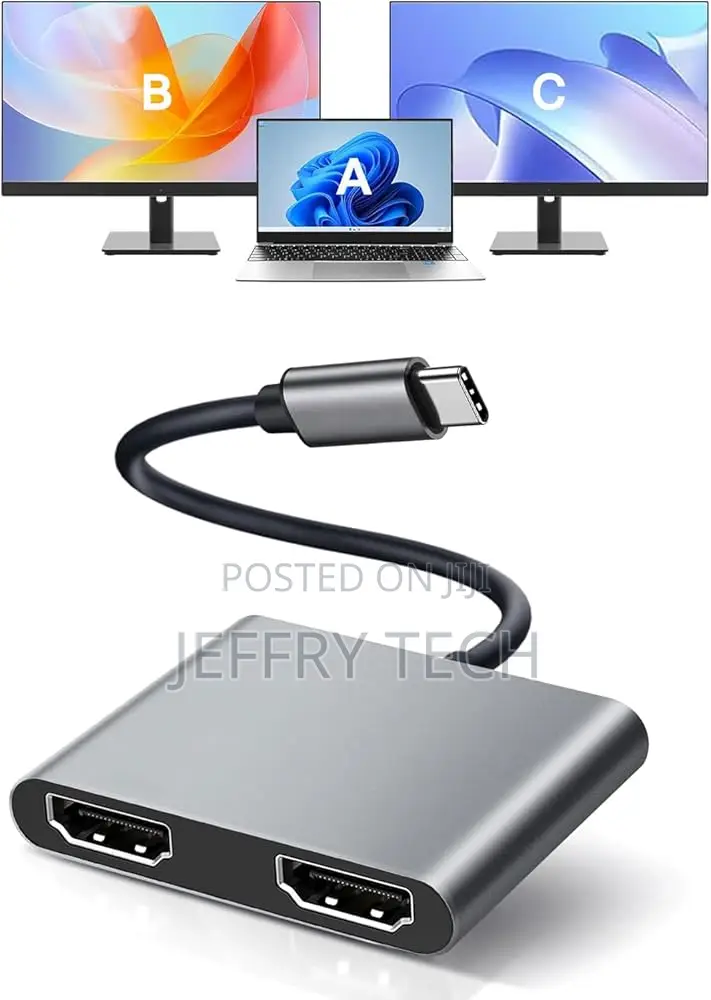 Usb C to Dual Hdmi Adapter, With 2 at 60hz Hdmi Docking Station, Typ