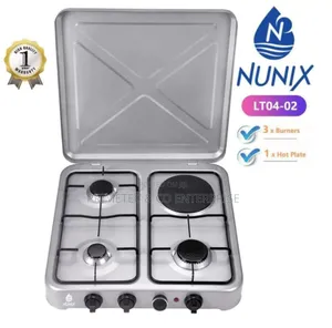 Nunix Table Top Cooker 3 Gas + 1 Electric Burner