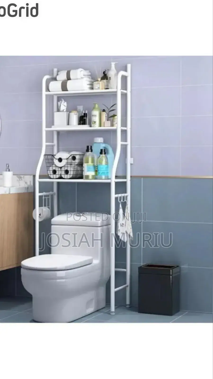 White Toilet Rack Organiser