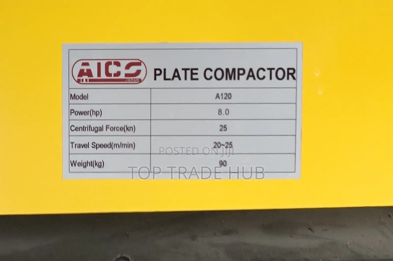 A120 Aico Japan Plate Compactor 90kg With Aico Petrol Engine 8hp