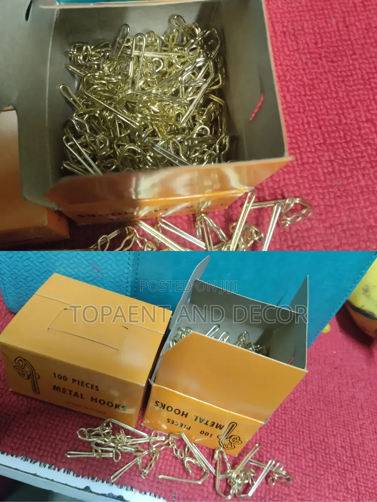 100 Pieces Box Gold Metallic Curtain Hooks