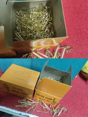 100 Pieces Box Gold Metallic Curtain Hooks