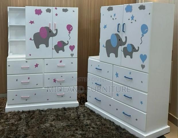 Kids Wardrobe With Drawers / Kids Cupboard / K - main view