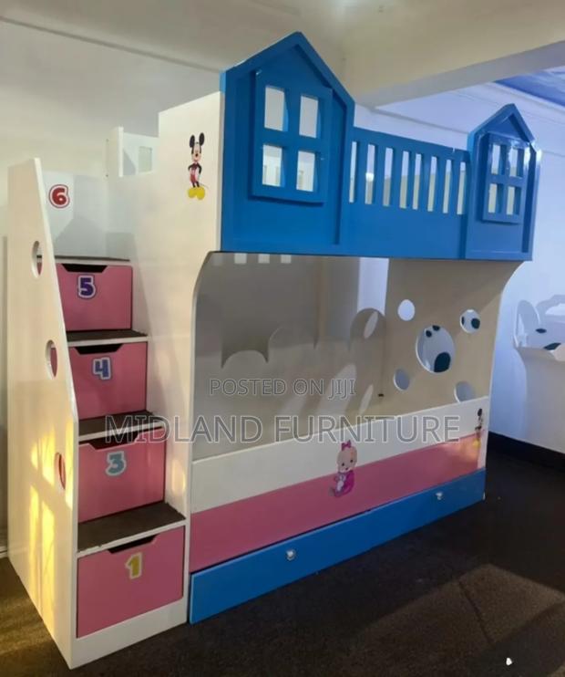 Cute Double Decker Bed Design With Stairs for Sale