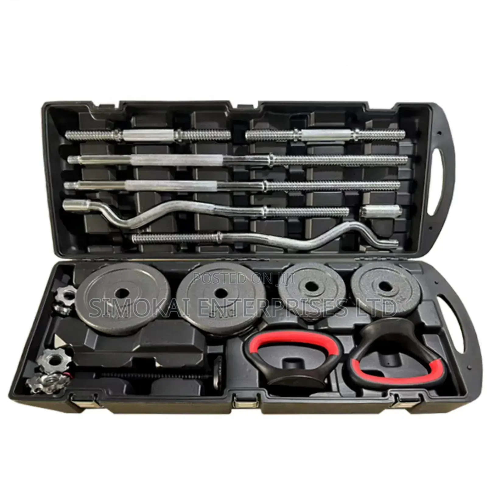 58kg Adjustable Dumbbell,Kettlebell  And Barbell Set With Case