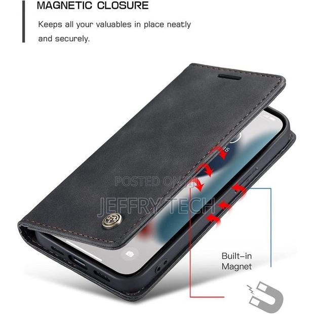 Chocoyi Leather Case for iPhone 13 Mini, Protective Pu Leather Wallet - thumbnail 3